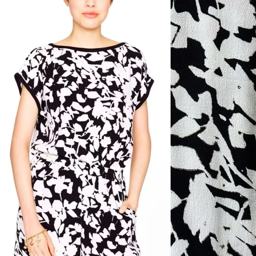 KATE SPADE Abstract Floral Print Top XS S 2 4